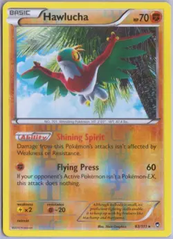Hawlucha - 63/111 - Reverse Holo - XY: Furious Fists - Pokemon - Damaged - Image 1