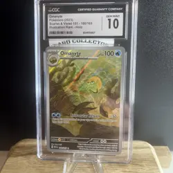 2023 POKEMON 151 ENGLISH OMANYTE ILLUSTRATION RARE 180/165 CGC 10 GEM MINT - Image 1