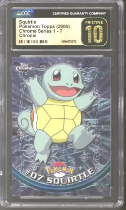 Pokemon Topps TV Chrome Squirtle #7 CGC 10 PRISTINE BLACK LABEL POP 7 - Image 1