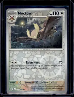 Noctowl SV05: Temporal Forces Pokemon 127/162 Reverse Holo NM+ - Image 1