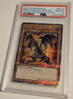 2025 YU-GI-OH! Red Eyes Black Dragon RA04-EN109 QCR PSA 10 QCSR - Image 3