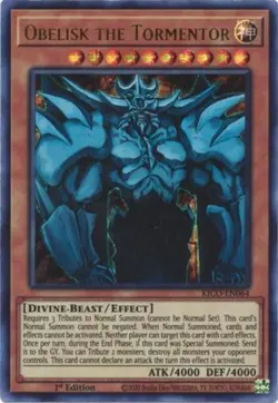 Yugioh! Obelisk The Tormentor - KICO-EN064 - Ultra Pharaoh's Rare - 1st Edition - Image 1