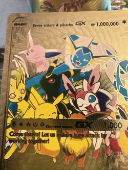 Eevee Pokemon ?? Gold Foil Fan Art Card - NM - Image 1