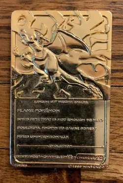 1999 Nintendo “Flame” Pokemon 23k Plated Gold Card - Image 2