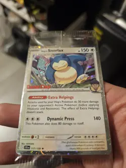 Pokemon Journey Together Hop's Snorlax GameStop Promo Stamped Card #117 Sealed - Image 2