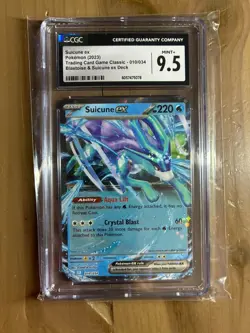 CGC 9.5 Mint+ Suicune Ex 010/034 Holo 2023 Pokemon Card Blastoise & Suicune Deck - Image 1