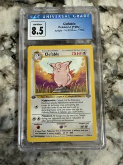 1999 Pokemon CLEFABLE Jungle Set 1ST EDITION Rare NON HOLO Card 17/64 WotC EX NM - Image 1