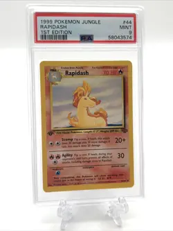Pokemon Rapidash 1st Edition Jungle 44/64 PSA 9 Graded Trading Card - Image 1