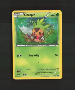 Chespin XY88 XY Black Star Promo Cosmos Holo Pokemon Card DMG - Image 1