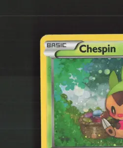 Chespin XY88 XY Black Star Promo Cosmos Holo Pokemon Card DMG - Image 3