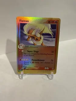 Flareon 5/100 Sandstorm E-READER Vintage Reverse Holo Pokemon Card 034 - Image 1