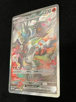 Special Illustration Rare RESHIRAM EX Pokemon Card White Flare 166/086 NM - Image 4