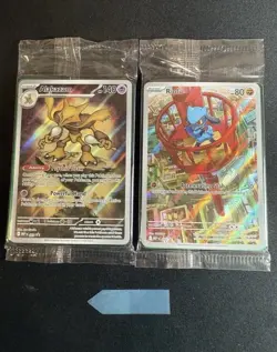Pokemon Mega Evolution ETB Promo Cards Alakazam & Riolu Factory Sealed ( Both ). - Image 1