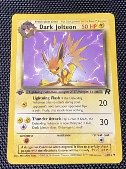 Dark Jolteon - 38/82 - Pokemon Team Rocket 1st Edition Card LP+ - Image 1