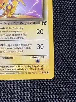 Dark Jolteon - 38/82 - Pokemon Team Rocket 1st Edition Card LP+ - Image 4