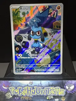 Pokemon Card Riolu 215/198 Scarlet Violet Base Set Illustration Rare Near Mint - Image 1
