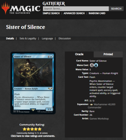 2022 MTG Magic the Gathering Warhammer 40000 40k Surge Foil 26 Sister of Silence - Image 3
