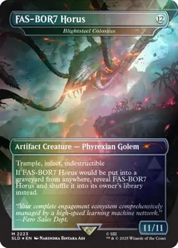 FAS-BOR7 Horus - Blightsteel Colossus (Rainbow Foil) Secret Lair Drop Foil - Image 1