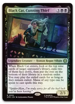 Black Cat, Cunning Thief #52 (Foil) (NM) Spider-Man SPM Magic MTG - Image 1