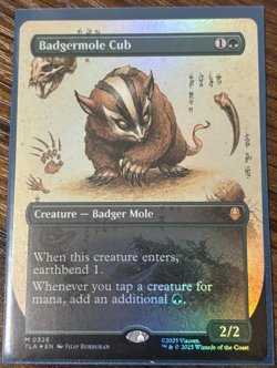 Badgermole Cub Borderless Foil Avatar Magic The Gathering MTG Mythic 326 NM - Image 1
