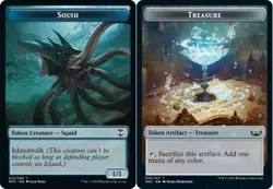 Squid // Treasure (013) Double-sided Token x1 - Commander: Streets of New Capenn - Image 1