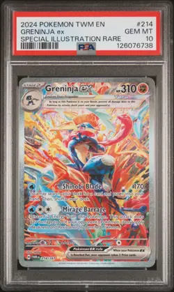 2024 POKEMON TWM EN-TWILIGHT MASQUERADE #214 GRENINJA EX PSA 10 - Image 1
