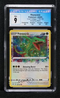 Amazing Rare - Rayquaza Pokemon Sword & Shield Vivid Voltage CGC 9 Mint - Image 1