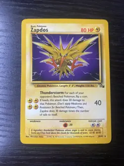 Zapdos Non Holo Rare 30/62 Pokemon Fossil LP - Image 1