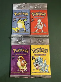 LIGHT WOTC Pokemon Base Set 2 Booster Packs Long Stem Packs Full Artwork Set - Image 1