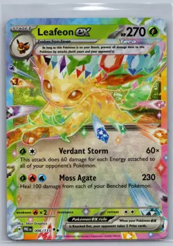 Pokemon TCG Prismatic Evolutions Leafeon EX 006 Double Rare - Image 1