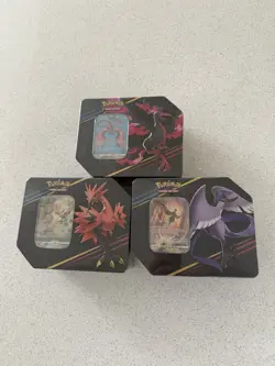 Pokemon TCG Crown Zenith Tin Set - Articuno, Zapdos, Moltres - Sealed Trio - Image 1