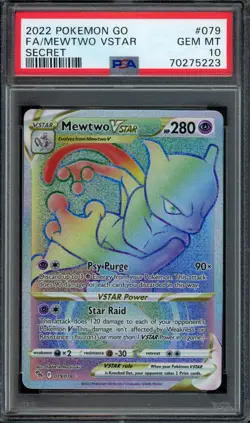 Pokemon Mewtwo VSTAR Full Art 2022 Pokemon GO #079 PSA 10 Gem Mint - Image 1