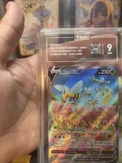 Pokemon Beedrill V 161/189 Astral Radiance Alternate Art TAG 9 Mint - Image 2