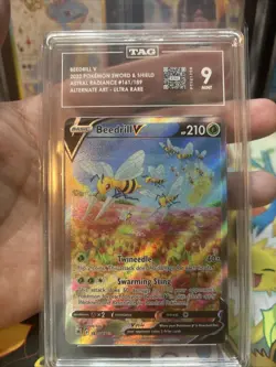 Pokemon Beedrill V 161/189 Astral Radiance Alternate Art TAG 9 Mint - Image 4