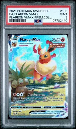2021 PSA 9 Graded Pokemon Flareon VMAX SWSH180 Box Promo English - Image 1