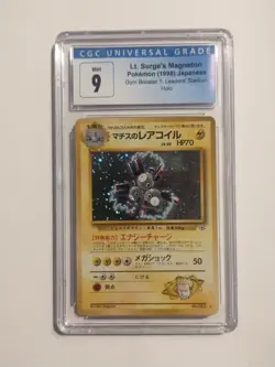 CGC 9 Mint Lt. Surge’s Magneton Pokemon 1998 Japanese Leaders Holo - Image 1