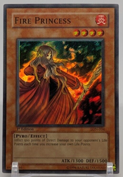 🔥1996 Yu Gi Oh! Fire Princess LON-034 Labyrinth of Nightmare 1st Edition Rare🔥 - Image 1