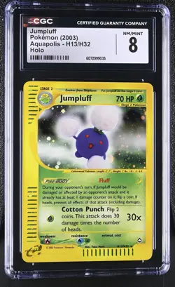 CGC 8 Jumpluff 2003 Aquapolis H13/H32 Holo Pokemon Card - Image 1