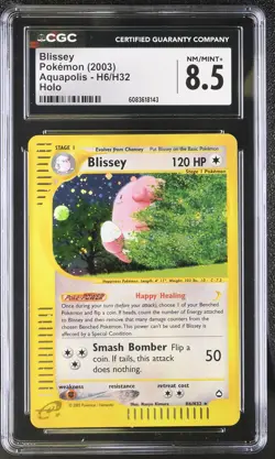 CGC 8.5 Blissey 2003 Aquapolis H6/H32 Holo Pokemon Card - Image 1