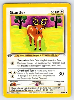 Stantler 38/64 1st Edition Neo Revelation Pokemon Card Nintendo Vintage WOTC Mp - Image 1