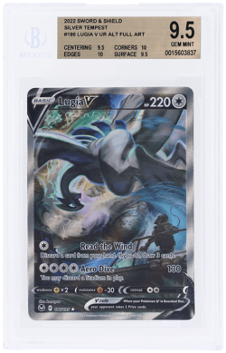 2022 Pokemon Sword and Shield Silver Tempest Lugia V #186 BGS 9.5 - Image 1
