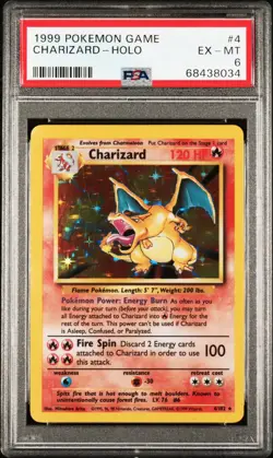 Pokemon TCG Holo Charizard 4/104 Base Set (PSA 6) - Image 1