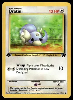 Pokemon TCG Team Rocket #53/82 Dratini 1st Edition LP - Image 1