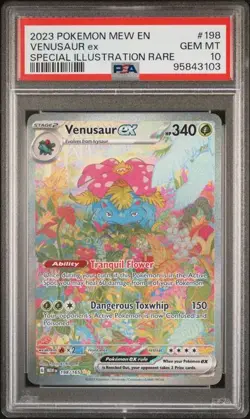 2023 POKEMON MEW EN-151 SPECIAL ILLUSTRATION RARE #198 VENUSAUR EX PSA 10 - Image 1