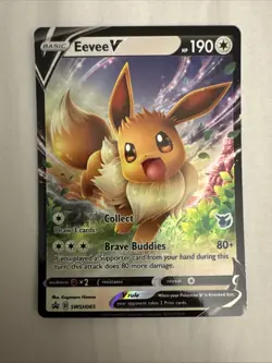 EEVEE V Pokemon Sword & Shield Black Star Promo SWSH065 - Image 1