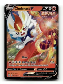 Cinderace V 044/264 Holo Rare V Fusion Strike Pokemon Near Mint - Image 1