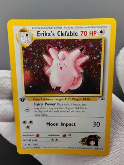 Pokemon Gym Heroes - Erika's Clefable 3/132 - First Edition - Holo - LP+/NM - Image 2