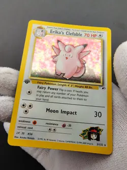 Pokemon Gym Heroes - Erika's Clefable 3/132 - First Edition - Holo - LP+/NM - Image 3
