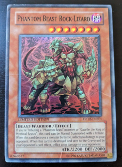 Yugioh - Phantom Beast Rock-Lizard - FOTB-ENSE1 - Super Rare - MP - Image 1