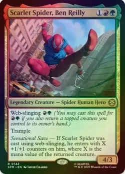 MTG Scarlet Spider, Ben Reilly (142/314) Marvel's Spider-Man NM FOIL - Image 1